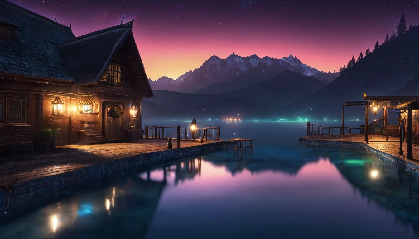 Middle of the night, 8k, hdr, detailed background, digital art