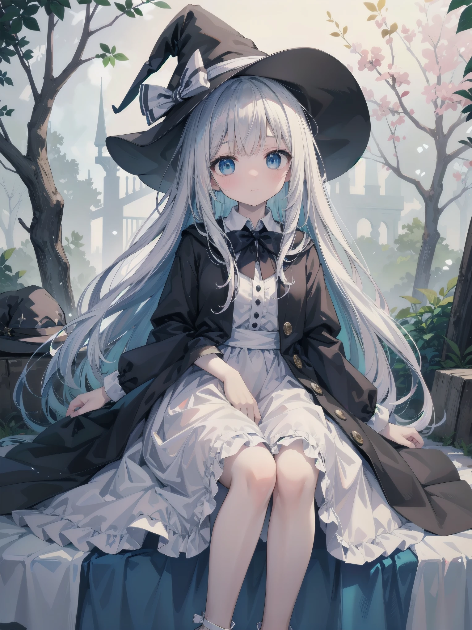 🎶, (🧙‍♀️), ✡, ✨(black hat), , Alice in Wonderland, Alone, very beautiful, cute, adorable, embarrassed, alone, blue eyes, white skin、look at viewer、looking up,kawaiitech, pastel colors, kawaii, cute colors,Alice in Wonderland, alone, very beautiful, cute, adorable, embarrassed, alone, blue eyes, white skin,skirtlift