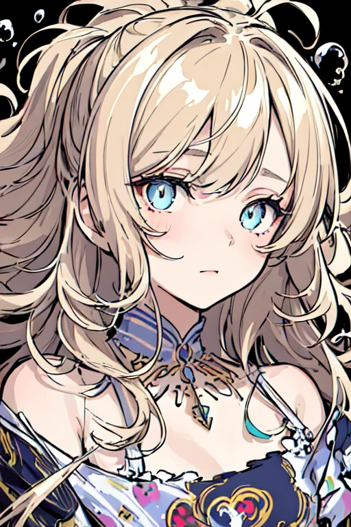 (masterpiece), (best quality), (Extremely detailed),(Messy hair),(illustration), (1 girl), (Fashion), Everlasting,fashion model,Looking at the audience, (interview), (Simple background),Beautiful and delicate eyes,Delicate and beautiful face,floating,(high saturation),(Colorful splash),Color bubbles,(shining),focus on face,
