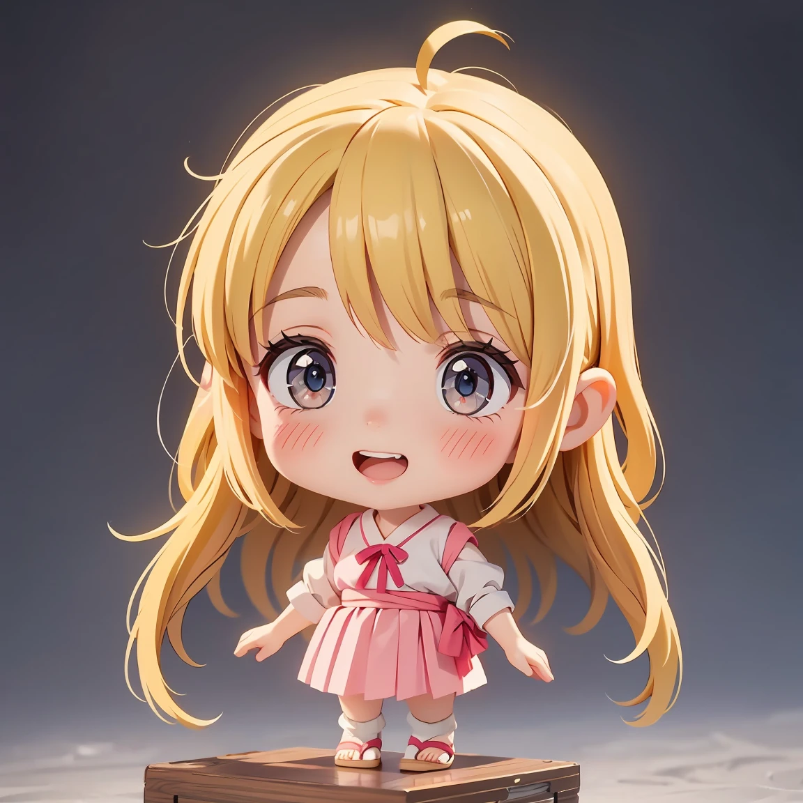  Super Chibi Character：1.8、wearing cute sandals、All-over simple and light color background：1.8、Blonde Hair、Cute 7 year old girl、Random cute outfits、Short legs、Sandals with ribbon、Laughing out loud：1.8、Laughing out loud：1.8、腹を抱えてLaughing out loud：1.8、腹を抱えてLaughing out loud：1.8