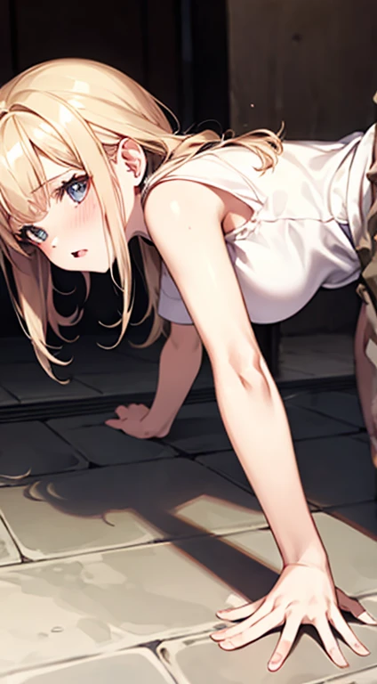 Shiny blond hair, very long hair, sophisticated haircut, ((((hair fully braided)))), ((small twisted braids)), thin and oval face, submissive, ((((naked)))), cute and blushing 18 years old anime girl, look away because she is embarrassed and blushes, bright blue eyes, detailed face, detailed members, detailed arms, detailed hands, Girl lying, tied by ropes, shackled, can no longer move, tied tightly, very hard tied up with lots of ropes, hampered by so many ropes that she can no longer move, bound hands and feet, ropes tie his whole body, tied extremely tightly and forcefully to her bed by a lot of ropes, its limbs are strongly tied together by ropes, his torso is tied up with thick cords, her chest is so tied up with ropes that it sticks out, her legs are tied tightly with thick ropes, his hands are tied behind his back with ropes, she can no longer move her feet, her hands which are tied by thick ropes, she desperately tries to free herself, likes to be tied tight with big ropes, likes to be immobilized by big ropes, lying down, his hands and feet are strongly tied to the railing of his bed, his legs are pressed together and tied with ropes, its limbs are held vigorously by imposing ropes, her hands are tied securely behind her back by ropes, her chest is compressed by strong ropes, she is pressed against her bed and restrained by large ropes, (shibari, arms behind the back:1.4), (hands on the back), (masterpiece, best quality) 1.5, 1girl, solo, (sexy, beautiful woman, perfect face, perfect eyes, perfect hands), samus aran, (hands on the back), Spread the legs, s&#39; ((lie in bed by big ropes)), ((close up of the girl)), ((((lie in bed)))), ((((arms tied behind the back, Legs Tied,La fille est allongée sur le ventre, La fille est allongée sur le sol:1.5)))), ((((girl seen from behind:1.4)))), ((((girl lying down on her stomach:1.4)))), ((((Outstretched arms:1.5)))), ((((Detailed hands:1.5))))