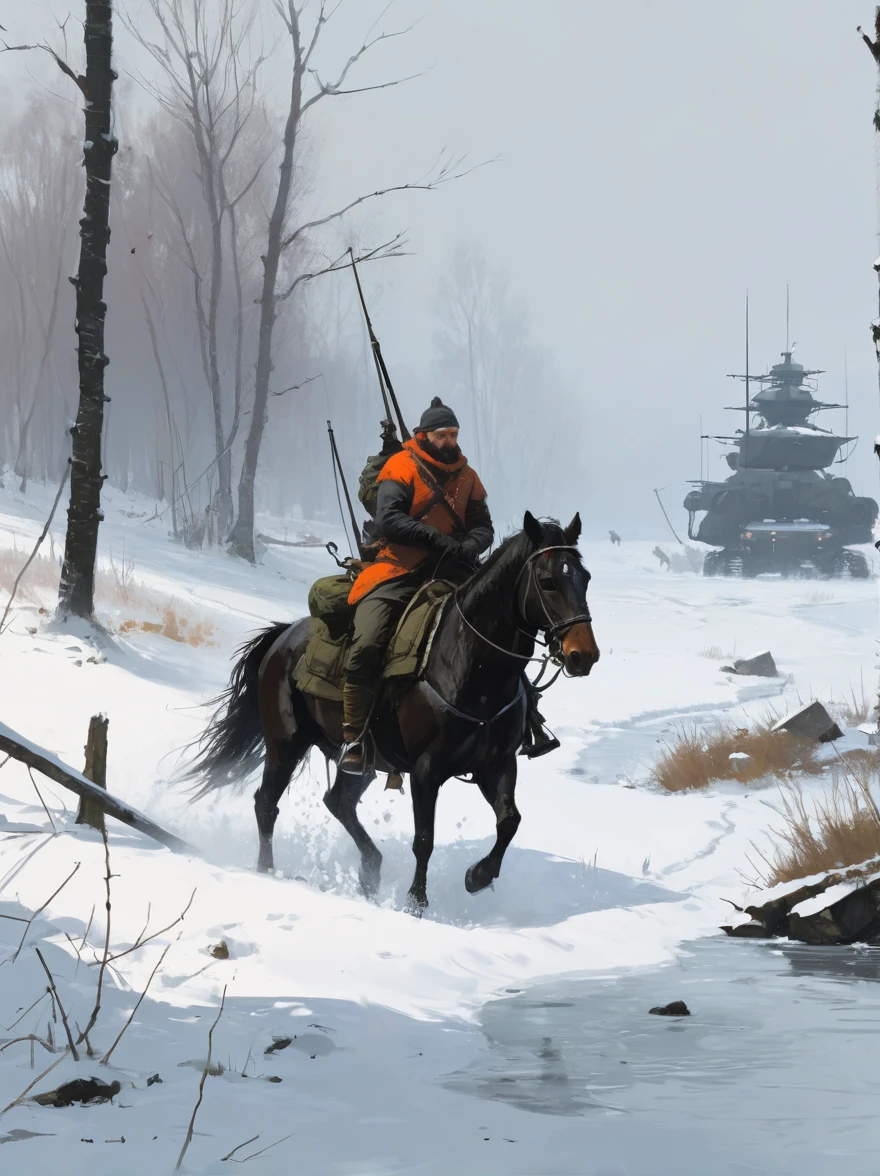 in style of Jakub Rozalski