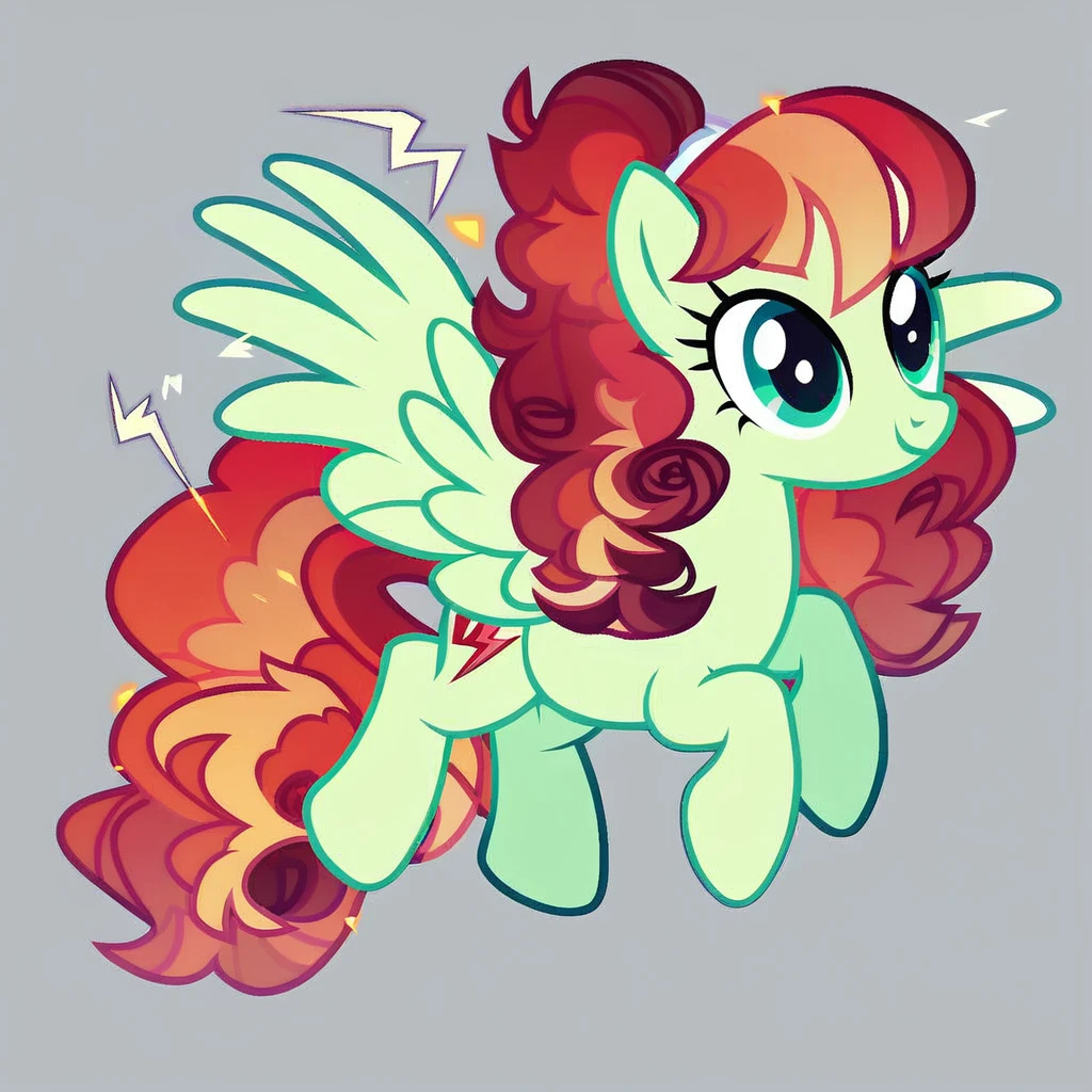 score_9, score_8_up, score_7_up, score_6_up, score_5_up, score_4_up, show accurate, full body, simple background, feral pony, female pony, cute appearance, competitive look, cutiemarck, pegasus, original character