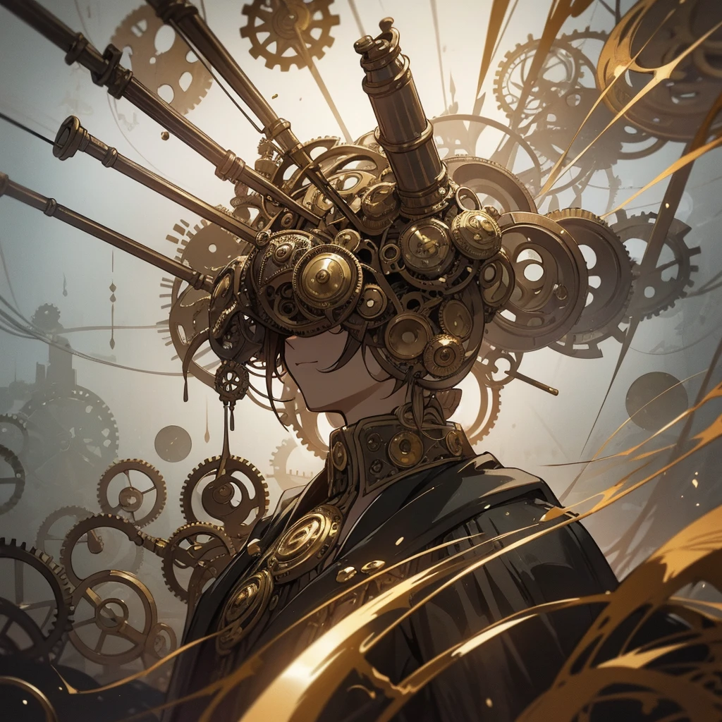 Design a surreal, dark steampunk scene that focuses solely on floating saxophones and clocks. There should be no people or city elements in the scene.
Floating Saxophones: Feature several saxophones suspended in mid-air. The saxophones should be highly detailed with a shiny, metallic texture and intricate steampunk embellishments, such as visible gears, pipes, and brass fittings. Arrange them at various heights and angles, creating a dynamic and ethereal effect.
Floating Clocks: Include multiple antique clocks also floating in the air. The clocks should have elaborate designs, showcasing brass and copper details, and visible mechanical mechanisms. Position them at different angles and distances to create a sense of surrealism.
Atmospheric Effects: Fill the background with dense, swirling fog or mist. The fog should partially obscure the floating elements to enhance the mysterious and otherworldly atmosphere.
Steampunk Details: Incorporate subtle steampunk elements such as gears and brass pipes within the floating objects or as part of the background to reinforce the theme.
The overall mood should be dark, enigmatic, and dreamlike, with a touch of psychedelia