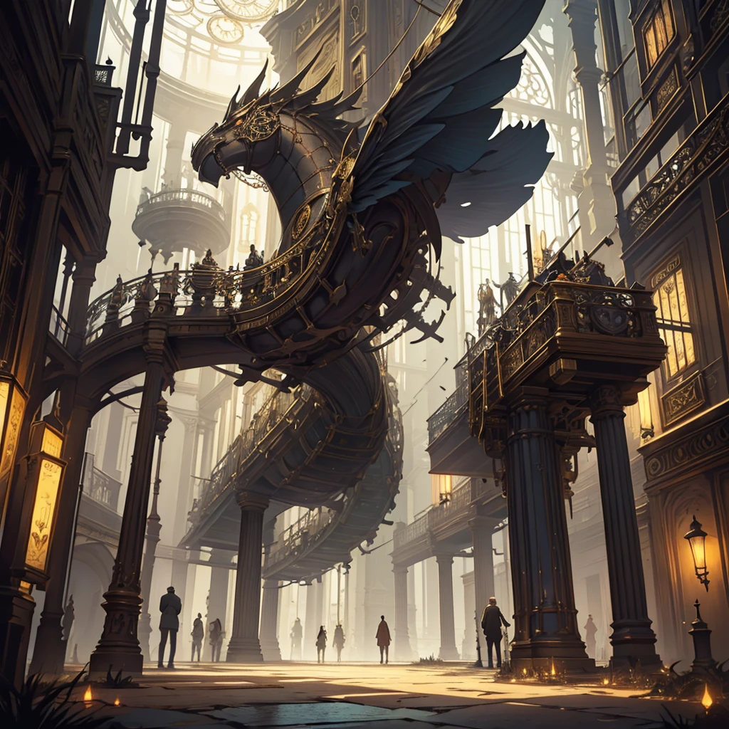 Design a surreal, dark steampunk scene that focuses solely on floating saxophones and clocks. There should be no people or city elements in the scene.
Floating Saxophones: Feature several saxophones suspended in mid-air. The saxophones should be highly detailed with a shiny, metallic texture and intricate steampunk embellishments, such as visible gears, pipes, and brass fittings. Arrange them at various heights and angles, creating a dynamic and ethereal effect.
Floating Clocks: Include multiple antique clocks also floating in the air. The clocks should have elaborate designs, showcasing brass and copper details, and visible mechanical mechanisms. Position them at different angles and distances to create a sense of surrealism.
Atmospheric Effects: Fill the background with dense, swirling fog or mist. The fog should partially obscure the floating elements to enhance the mysterious and otherworldly atmosphere.
Steampunk Details: Incorporate subtle steampunk elements such as gears and brass pipes within the floating objects or as part of the background to reinforce the theme.
The overall mood should be dark, enigmatic, and dreamlike, with a touch of psychedelia