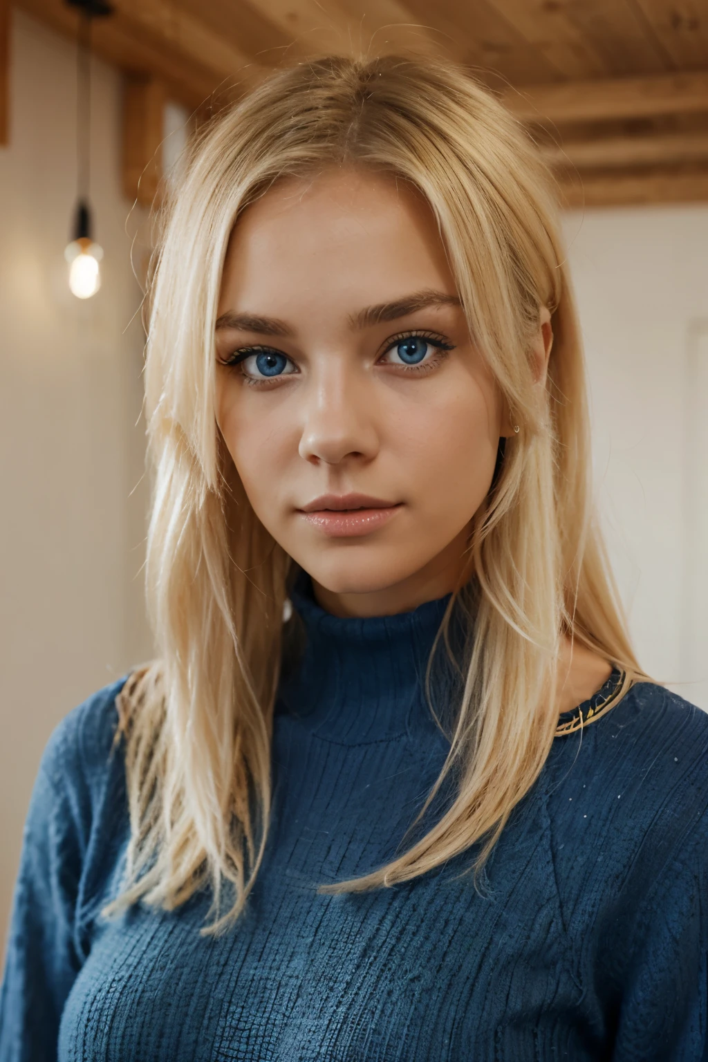A 22 women, sweden style, blue eyes, blonde ans weavy hair