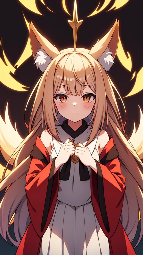 {{A fox spirit that preys on humans and takes their place}},One girl,alone,, Official Art, unity 8k wallpaper, Super detailed, beautiful and aesthetic, beautiful, masterpiece, Highest quality,, Fox Witch, の顔の皮 Template, Haori, Foxfire Spells, Fox familiar, conversion, NSFW