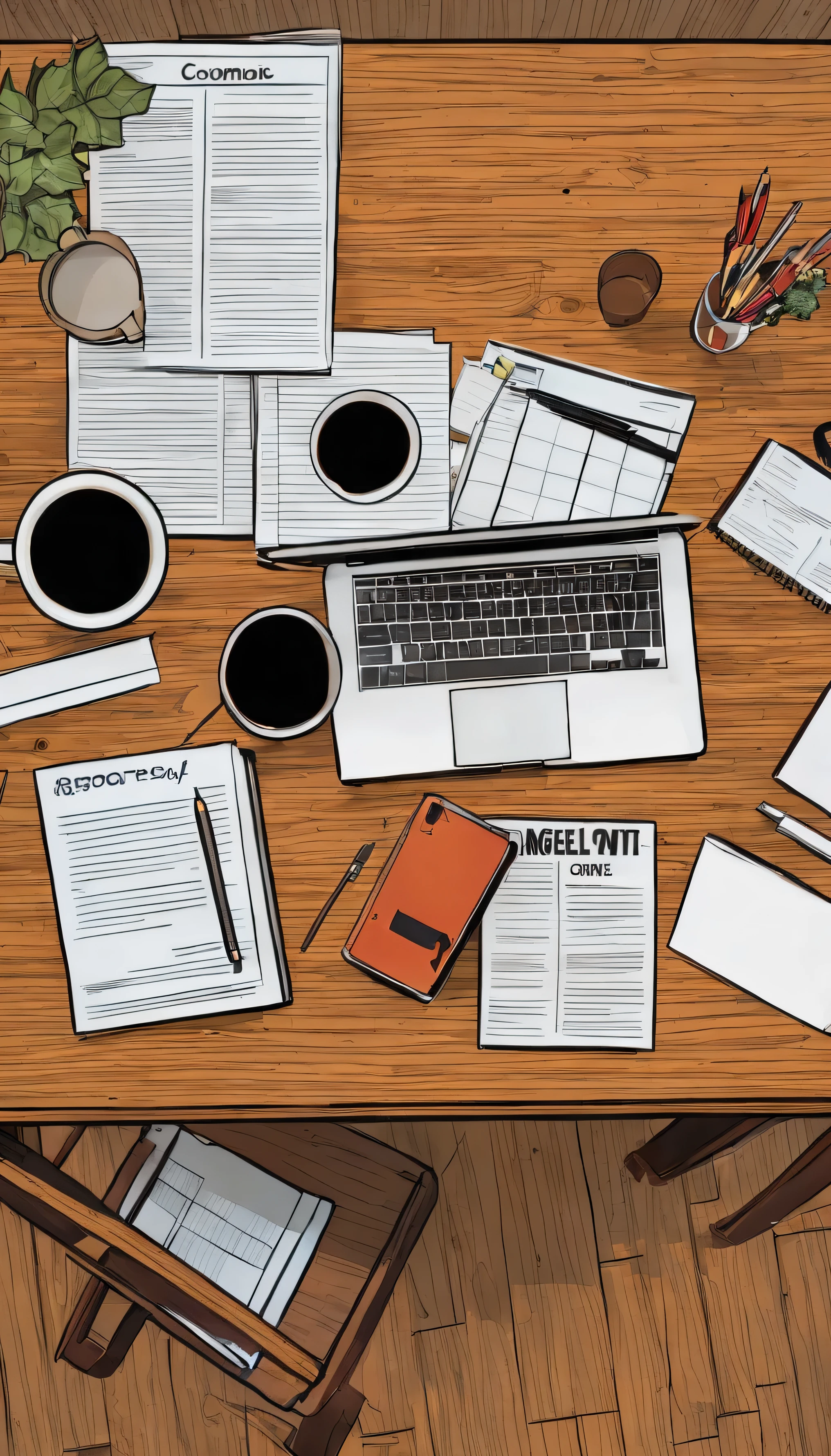 a simple work table from above angeldrawing comic wooden table background above aerial top down view 