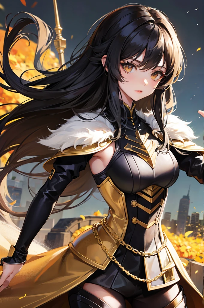 Girl with black curls, honey eyes, armor, cavalry soldier