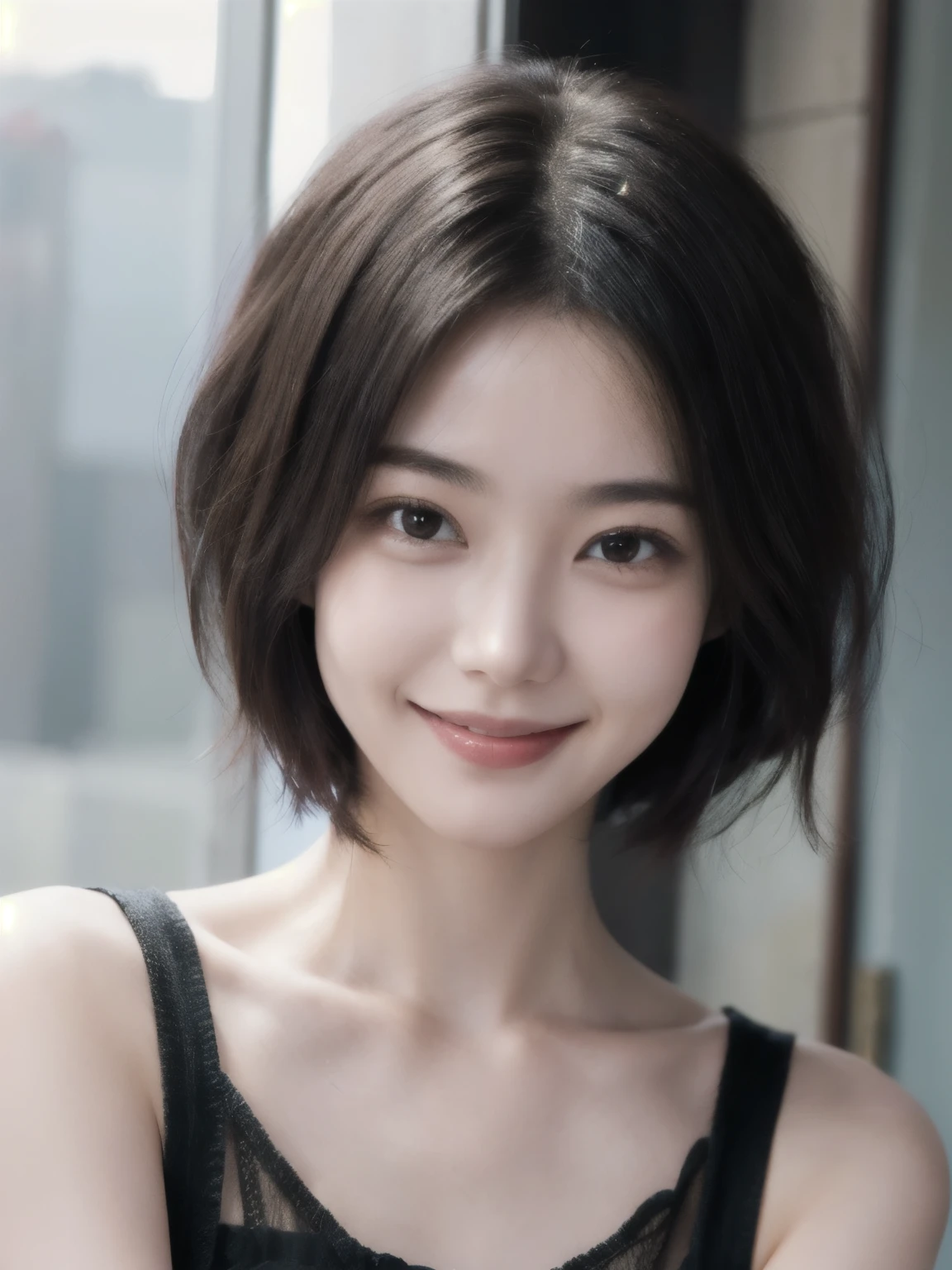 259 20-year-old female, (short hair),(Genuine), smile