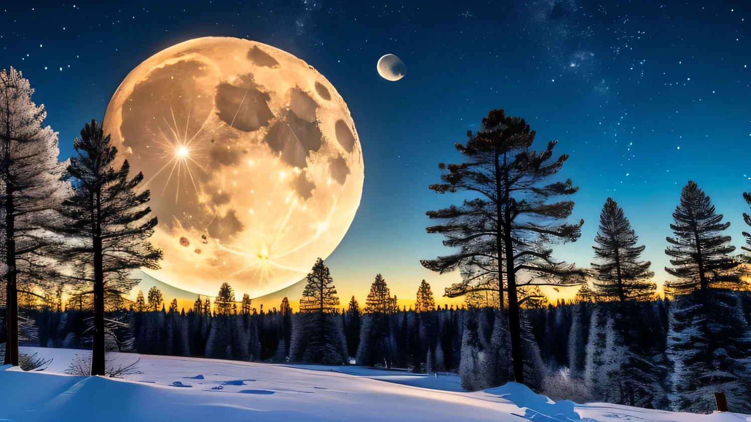 a gorgeous moon one night, its silver radiance shining gold on the thin clouds in the way as it peeked through a V-shaped gap in the tree line