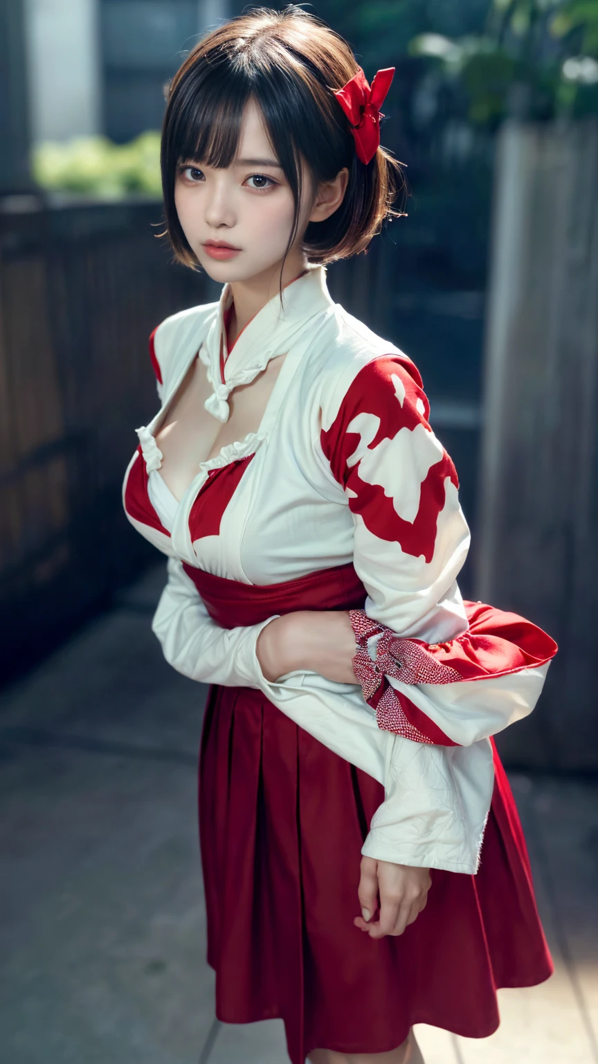 (absurdres:1.3), (highres:1.3), (ultra detailed:1.3),(1girl:1.3), (extremely detailed CG unity 8k wallpaper:1.3), (detailed skin texture, detailed cloth texture, detailed hair texture), (beautiful detailed face, supermodel, pale skin, realistic glistening skin), (RAW photo, best quality), (realistic, photo-realistic:1.4), masterpiece, extremely delicate and beautiful,Amazing, finely detail, extremely detailed CG unity 8k wallpaper, huge filesize, ultra-detailed, highres, absurdres, soft light,rim light, vibrant details, short bob hair, black hair color, Big Natural Color Lip, (perfect body shape), beautiful legs, BREAK (white and red theme:1.4), (fusion of (white kimono tops:1.2) and (red high-waisted maxi length skirt):1.4), (long sleeve:1.3), (kimono-collar:1.2), (red outlines on white kiomno:1.2), (white very short ankle socks:1.2), (Japanese clogs geta:1.2),
crying a little、little smile, Harajuku style、20 year old girl、cute type、lolita、open legs