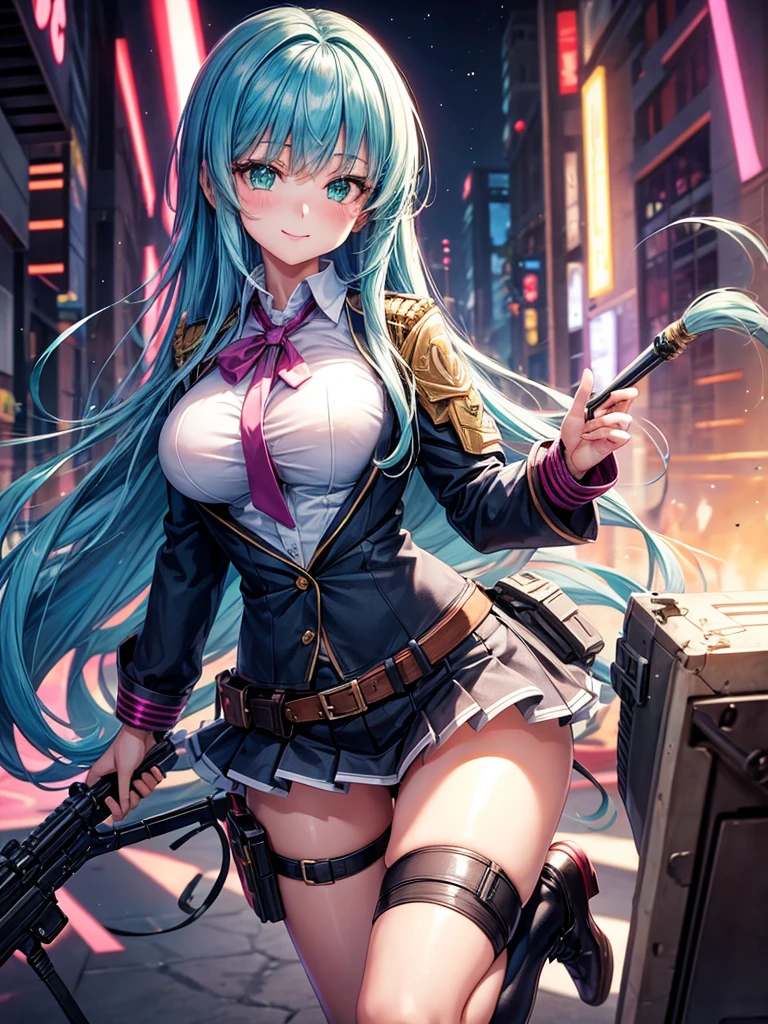 middle School girls,smile,Beautiful girls,Beautiful girl from another world,Gun of the Future,Girl holding a giant bazooka in her hand,The best quality to get you horny,Psychic,Wizard,battle,Colorfulな髪色,Perfect Girl,Super cute girl,Cyberpunk Background,Cute uniform,Uniform of the Future,Wearing a cardigan,Long Hair、Sparkling eyes,She has her bangs down,Colorful,Ultra HD,Young girl,sex,Green Eyes,Naughty Girls,Full body image,Big Breasts,Beautiful Girl's Paradise,Fashion Girl,Naughty Girls,Beautiful Girl Country,High-dimensional beautiful girl,A beautiful girl who transcends everything,So beautiful,Absurd,Beautiful girls,