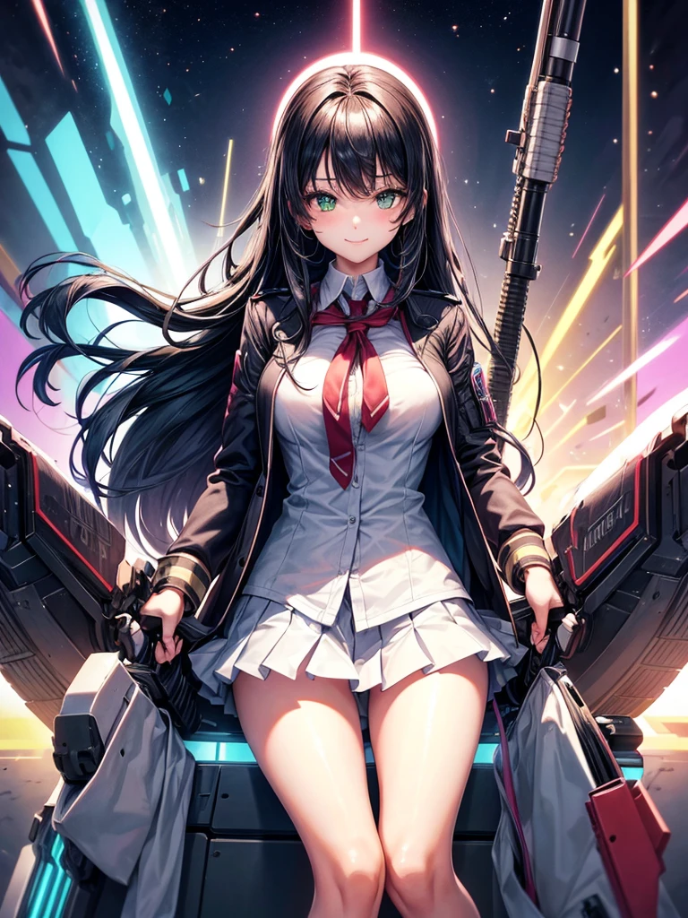 middle School girls，smile，Beautiful girls，Beautiful girl from another world，Gun of the Future，Girl holding a giant bazooka in her hand，The best quality to get you horny，Psychic，Wizard，battle，Colorfulな髪色，Perfect Girl，Super cute girl，Cyberpunk Background，Cute uniform，Uniform of the Future，Wearing a cardigan，Long Hair、Sparkling eyes，She has her bangs down，Colorful，Ultra HD，Young girl，sex，Green Eyes，Naughty Girls，Full body image，Big Breasts，Beautiful Girl&#39;s Paradise，Fashion Girl，Naughty Girls，Beautiful Girl Country，High-dimensional beautiful girl，A beautiful girl who transcends everything，So beautiful，Absurd，Beautiful girls，