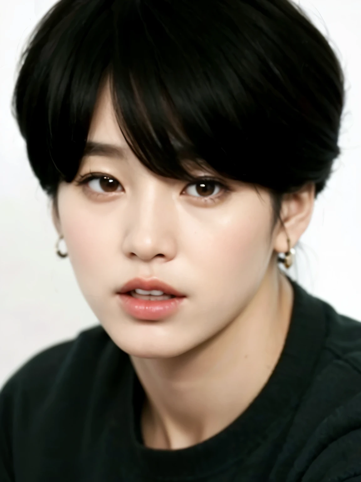 a close up of a woman with a hair comb in a room, lalisa manobal, Jinyoung Canela, Jaeyeon Nam, popular south Korean makeup, ulzzang, Heonhwa Choe, wan adorable korean face, popular korean makeup, Parque Ji-min, Lee Ji - Eun, Lee Ji-eun, sun yunjoo, Hwang SE - EM