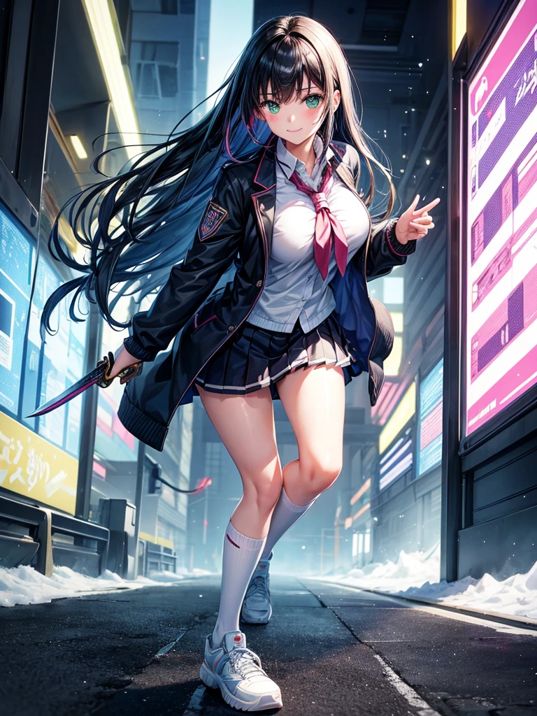 middle School girls,smile,美しいgirl,Beautiful girl from another world,sword of the future,Holding a sword in his hand,girl,Cyberpunk uniforms,The best quality to get you horny,Psychic,Wizard,battle,Colorfulな髪色,完璧なgirl,Super cute girl,Cyberpunk Background,Cute uniform,Uniform of the Future,Wearing a cardigan,Long Hair、Sparkling eyes,She has her bangs down,Colorful,Ultra HD,若いgirl,sex,Green Eyes,エッチなgirl,Full body image,Big Breasts,Beautiful Girl's Paradise,Fashion Girl,エッチなgirl,Beautiful Girl Country,High-dimensional beautiful girl,A beautiful girl who transcends everything,Pink Cardigan,So beautiful,Absurd,美しいgirl,