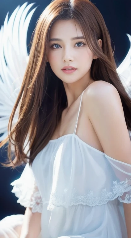 High resolution, The highest quality masterpieces、Solo's ultra-realistic 3D anime illustrations, A very beautiful and cute woman in her 20s. she、Wearing a pale white floral mini-skirt dress、Gracefully flapping its wings。. Shiny, She has medium length light brown hair swept back in a high layered cut., Adopt a mullet hairstyle. Her bright blue eyes sparkle with happiness and a little shyness., It enhances her exquisite beauty. この超High resolutionのアートワークは、Every detail is captured with precision., Perfect balance and delicate expression.
Wait for the start