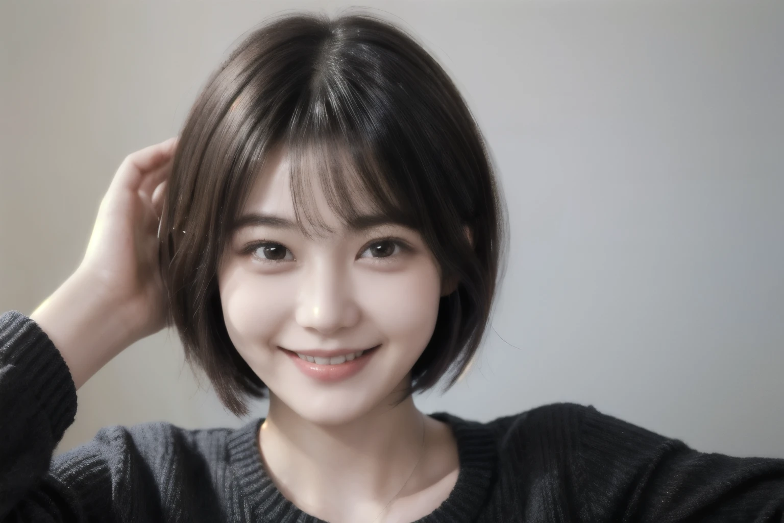 259 20-year-old female, (short hair),(Genuine), smile