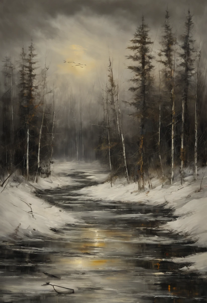 portrait, old paintings, desaturated images, have to convey a tone of terror, oil paint