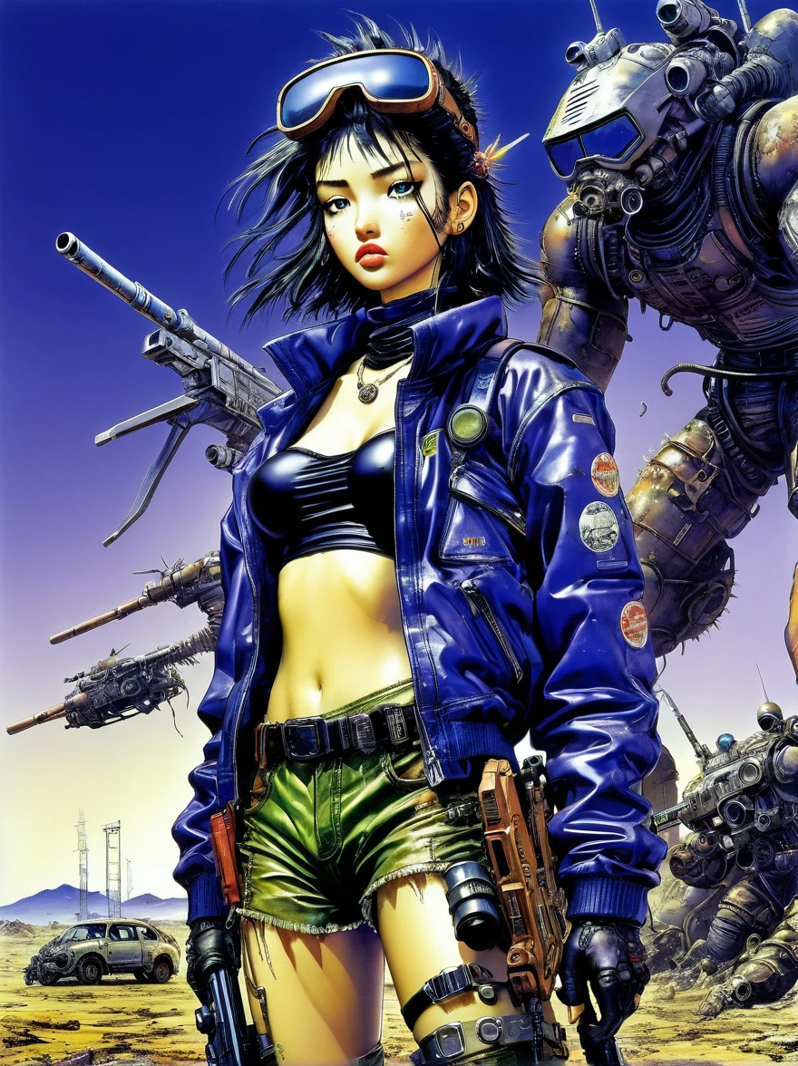 wasteland, sci-fi art, (in style of Hirohiko Araki:1.3)