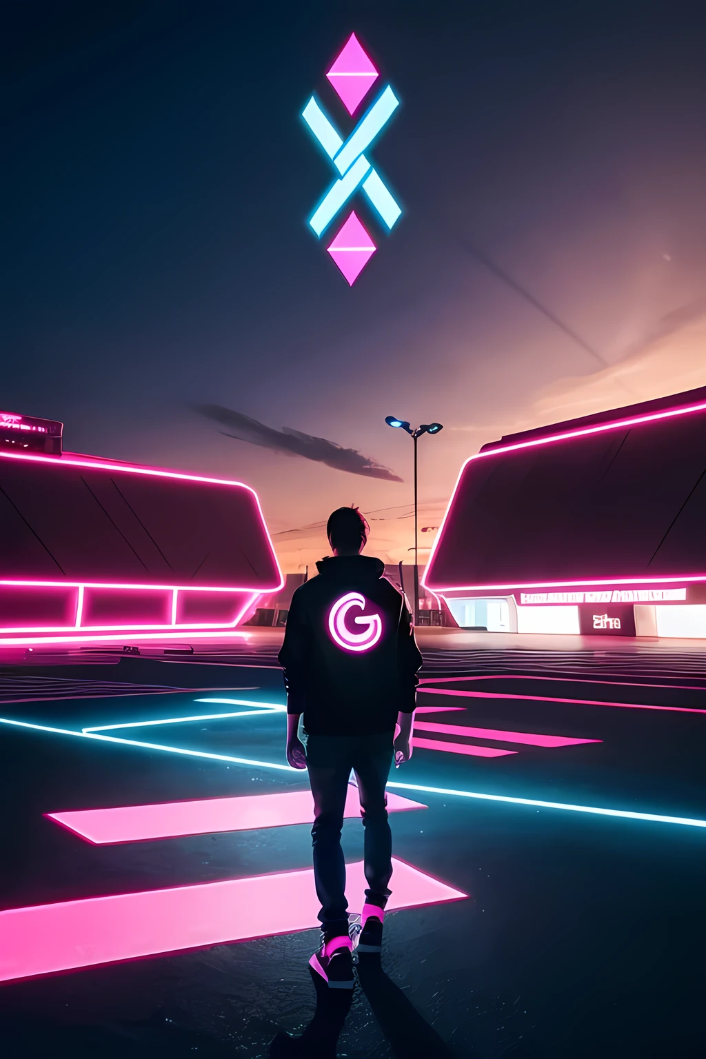 Create a logo with the letters SG highlighted so that the scene has an 80s aesthetic with reference to games