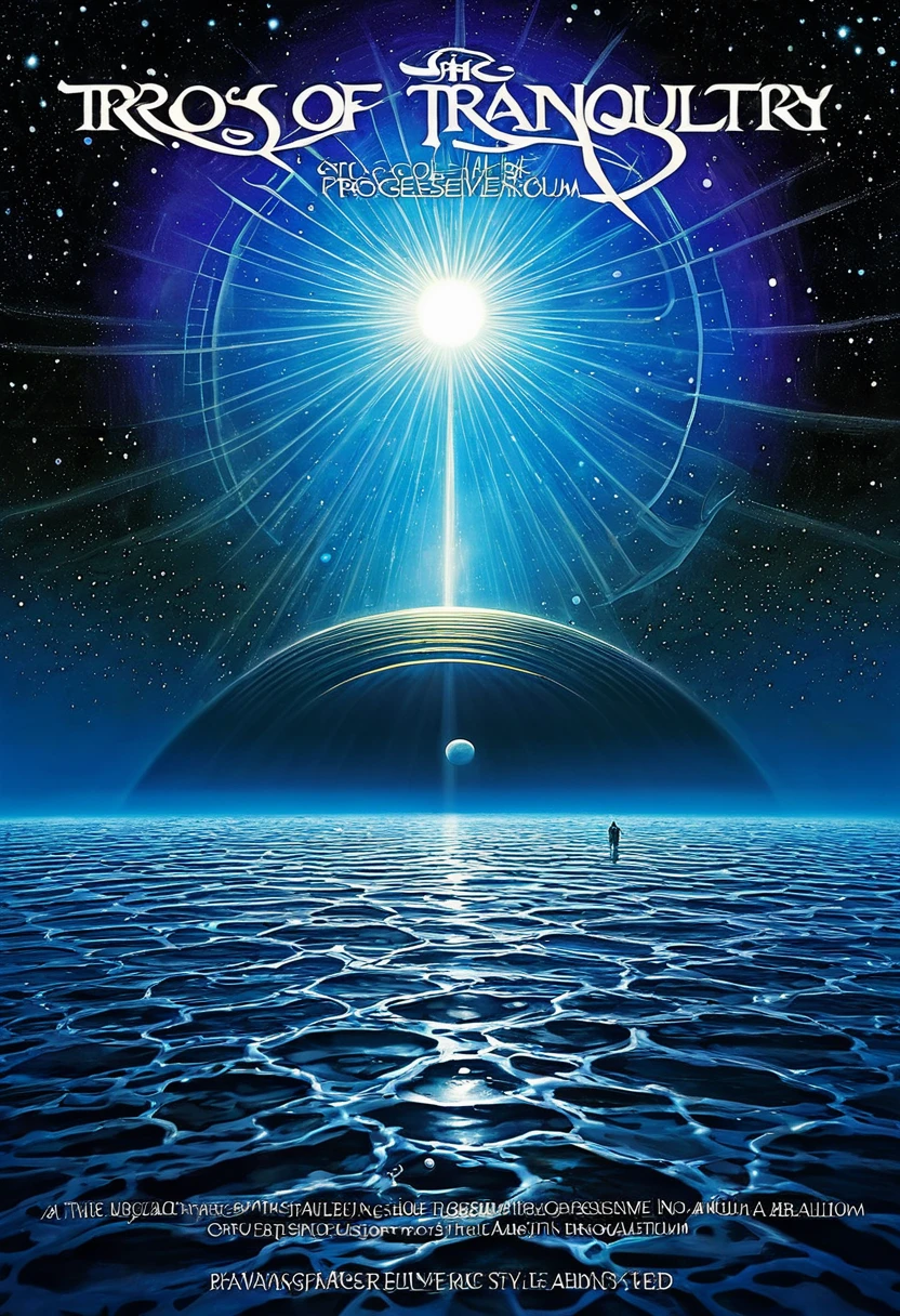 sea of tranquility, style of progressive rock album cover, no text