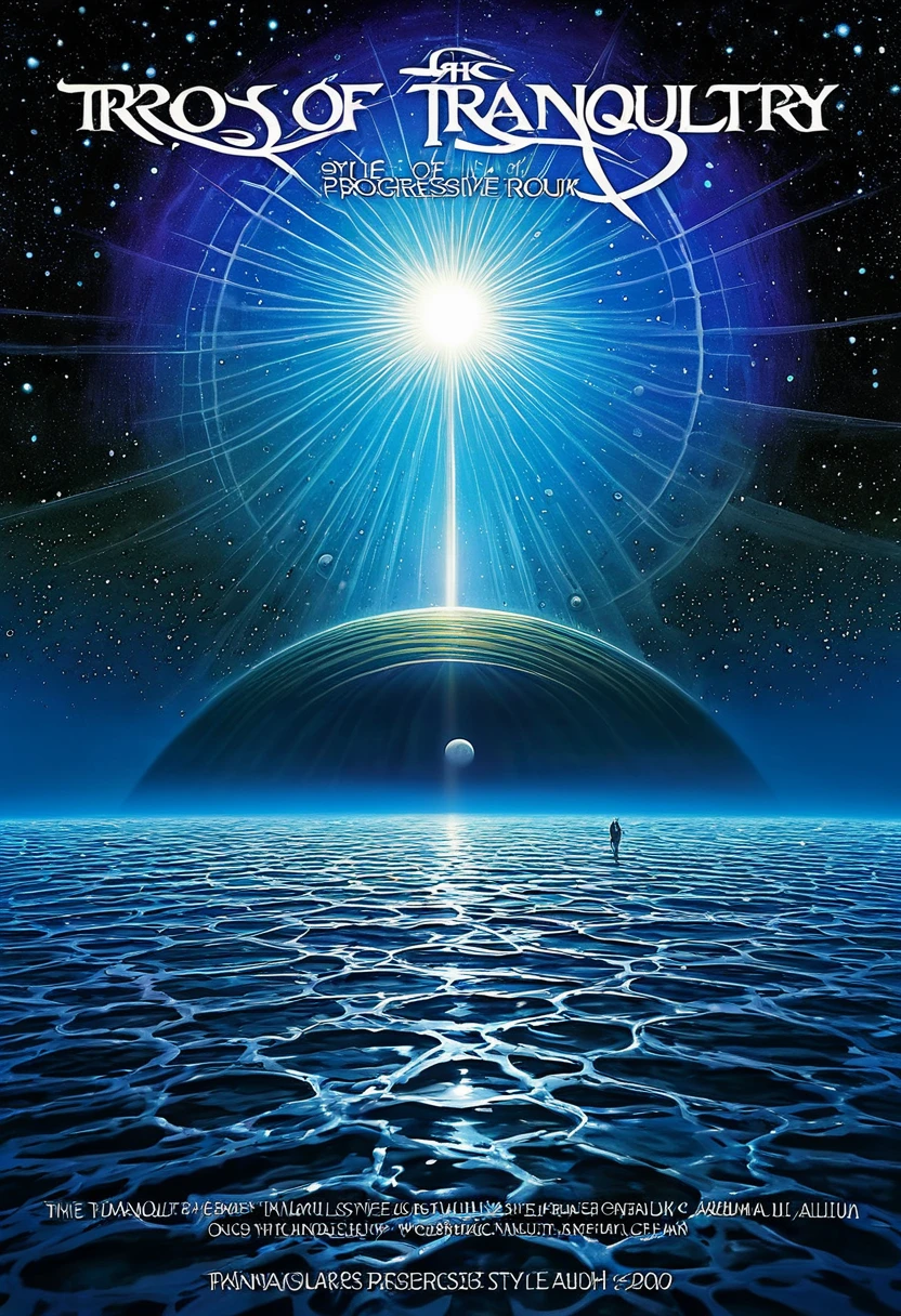 sea of tranquility, style of progressive rock album cover, no text