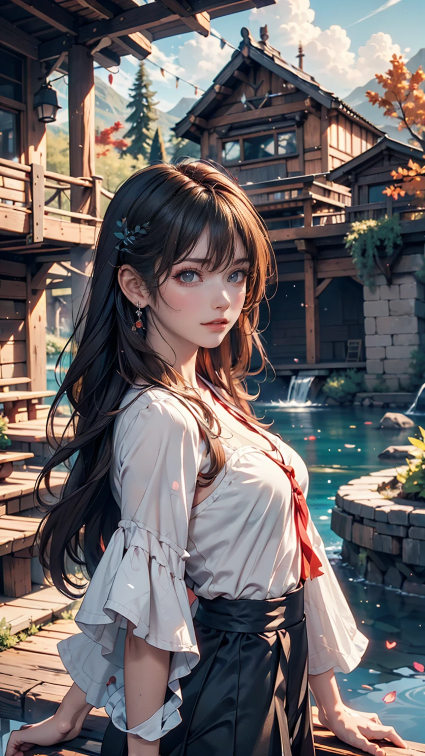 masterpiece, 最high quality, high quality, Very detailed CG unity 8k wallpaper, scenery, Outdoor, null, cloud, Day, No humans, Mountain, landscape, water, wood, blue null, waterfall, cliff, nature, lake, river, cloudy null,Award-winning photography, Bokeh, Depth of written boundary, High resolution, bloom, chromatic aberration ,Realistic,Very detailed, artステーションでトレンド, Trending on CGSociety, Complex, Attention to detail, dramatic, art：midjourney