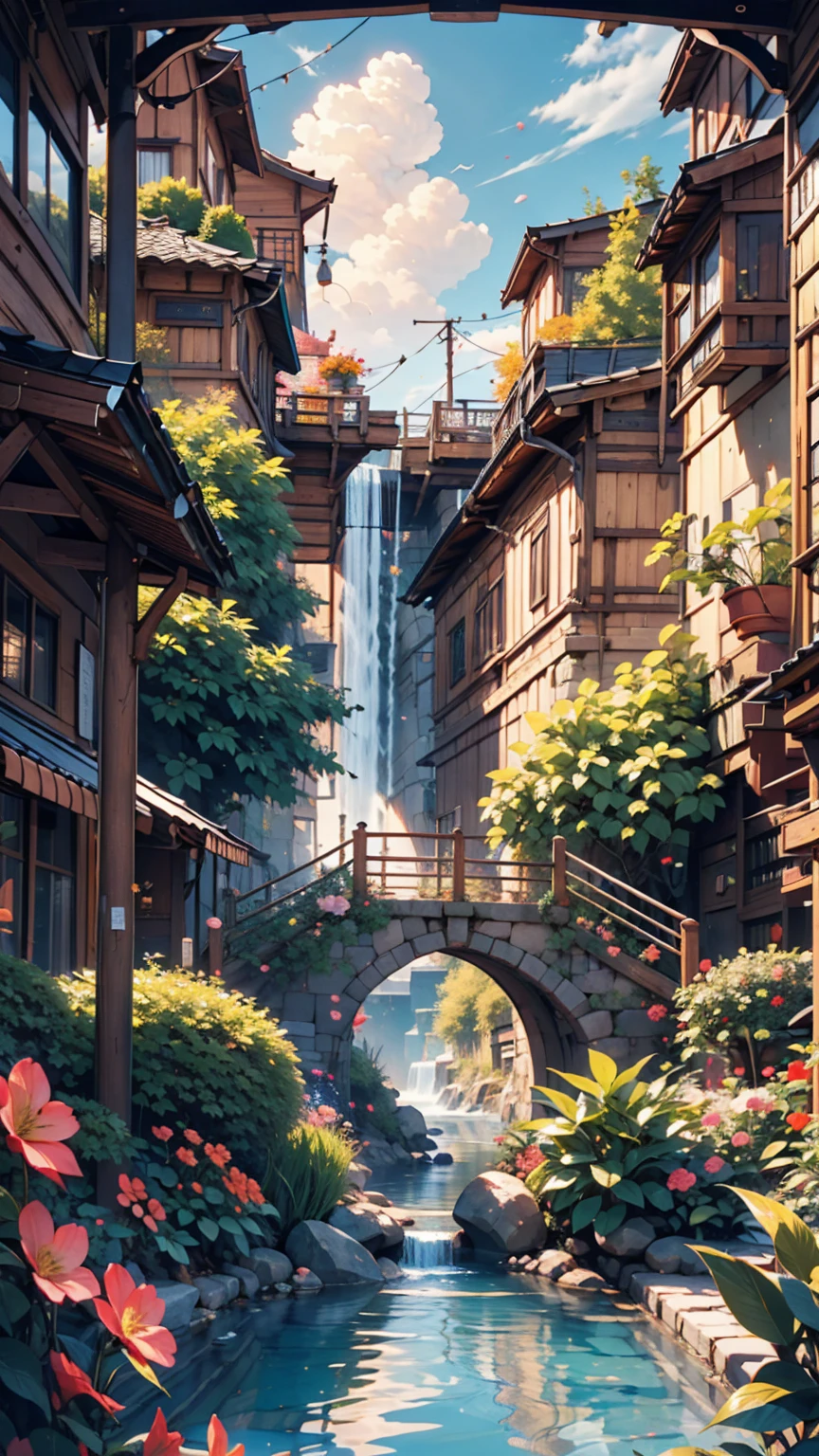 masterpiece, 最high quality, high quality, Very detailed CG unity 8k wallpaper, scenery, Outdoor, null, cloud, Day, No humans, Mountain, landscape, water, wood, blue null, waterfall, cliff, nature, lake, river, cloudy null,Award-winning photography, Bokeh, Depth of written boundary, High resolution, bloom, chromatic aberration ,Realistic,Very detailed, artステーションでトレンド, Trending on CGSociety, Complex, Attention to detail, dramatic, art:midjourney