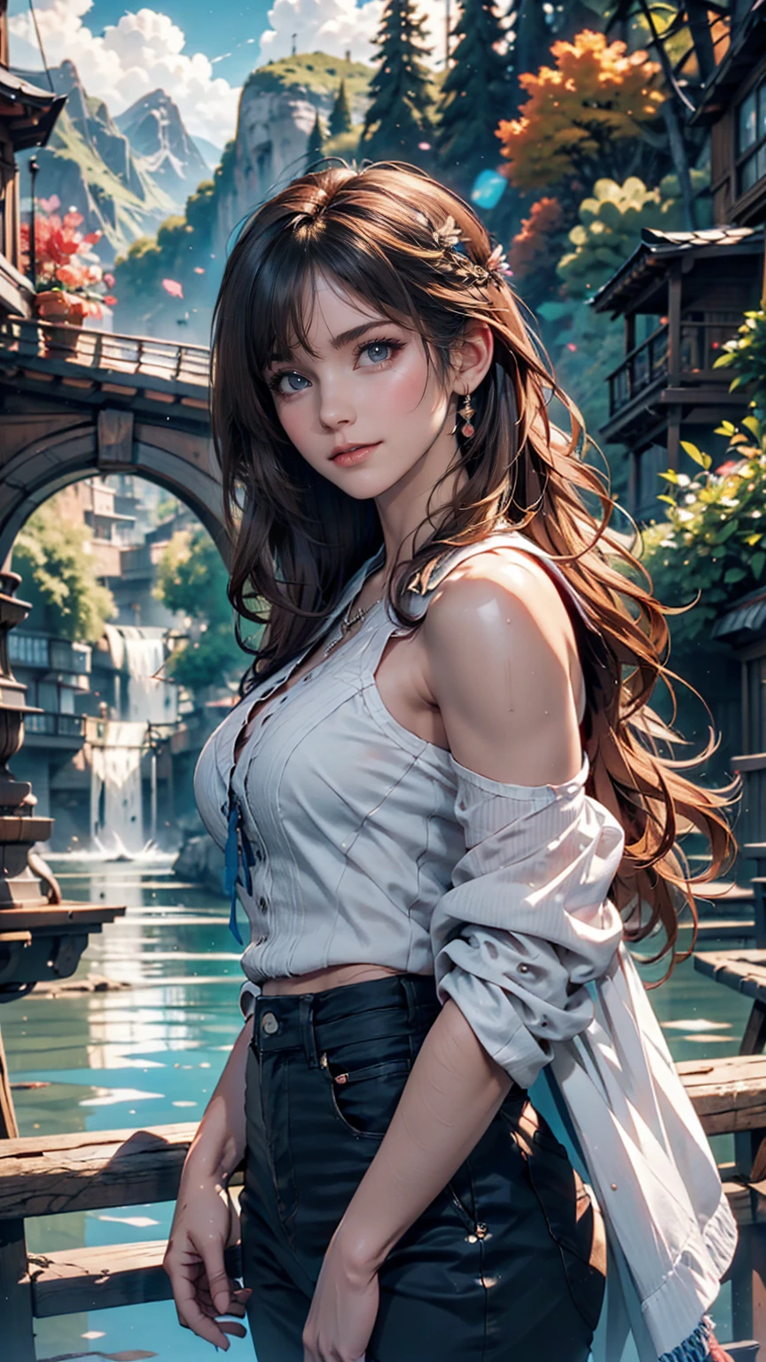 masterpiece, 最high quality, high quality, Very detailed CG unity 8k wallpaper, scenery, Outdoor, null, cloud, Day, No humans, Mountain, landscape, water, wood, blue null, waterfall, cliff, nature, lake, river, cloudy null,Award-winning photography, Bokeh, Depth of written boundary, High resolution, bloom, chromatic aberration ,Realistic,Very detailed, artステーションでトレンド, Trending on CGSociety, Complex, Attention to detail, dramatic, art：midjourney