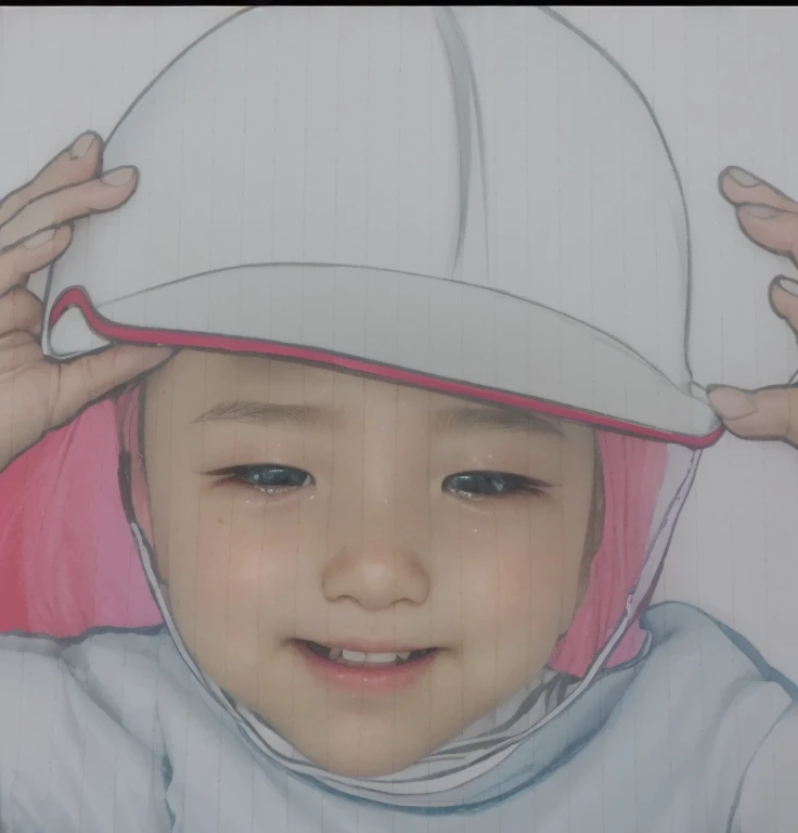 Realistic color photography style、Smiling emphasizes nasolabial folds. Make the chin a little thinner and accentuate the nasolabial folds.、I want it to look more like a color photograph...........。3 year old boy, Xu々To、Clearly visible、Emphasizes deep nasolabial folds from nose to mouth、Generate left and right dimples、Show me your beautiful smile.。Make your eyes look cute with double eyelids.More more more more、Generate a color photo