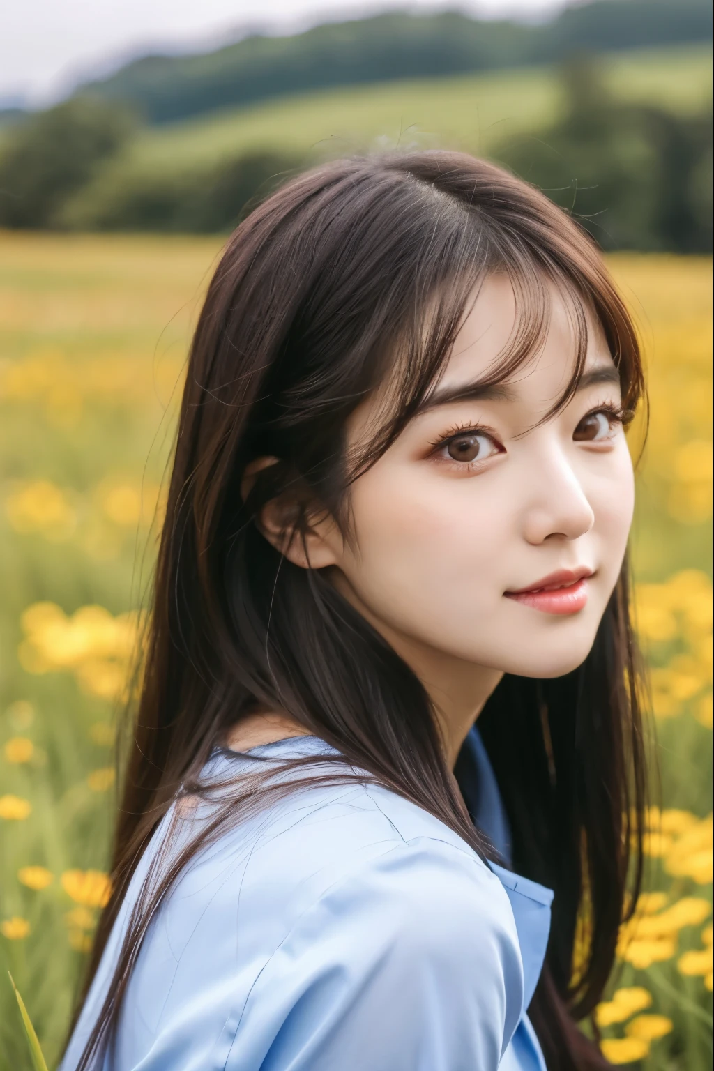 a close up of a woman holding an umbrella in a field, beautiful south korean woman, beautiful young korean woman, jaeyeon nam, korean girl, young adorable korean face, gorgeous young korean woman, portrait of female korean idol, wan adorable korean face, popular south korean makeup, popular korean makeup, cute korean actress, lee ji - eun, lee ji-eun