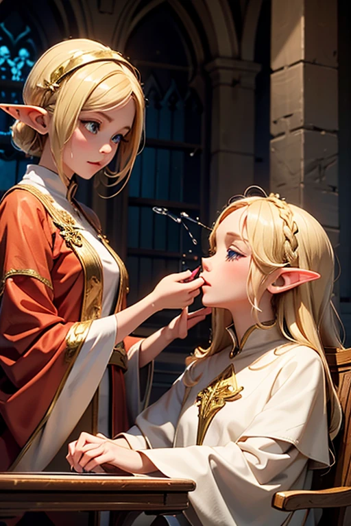 Elfs sucking tongue during make out