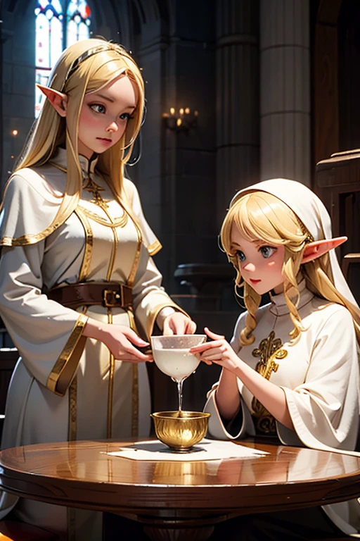 Blonde,Elf,holy water,Sisters