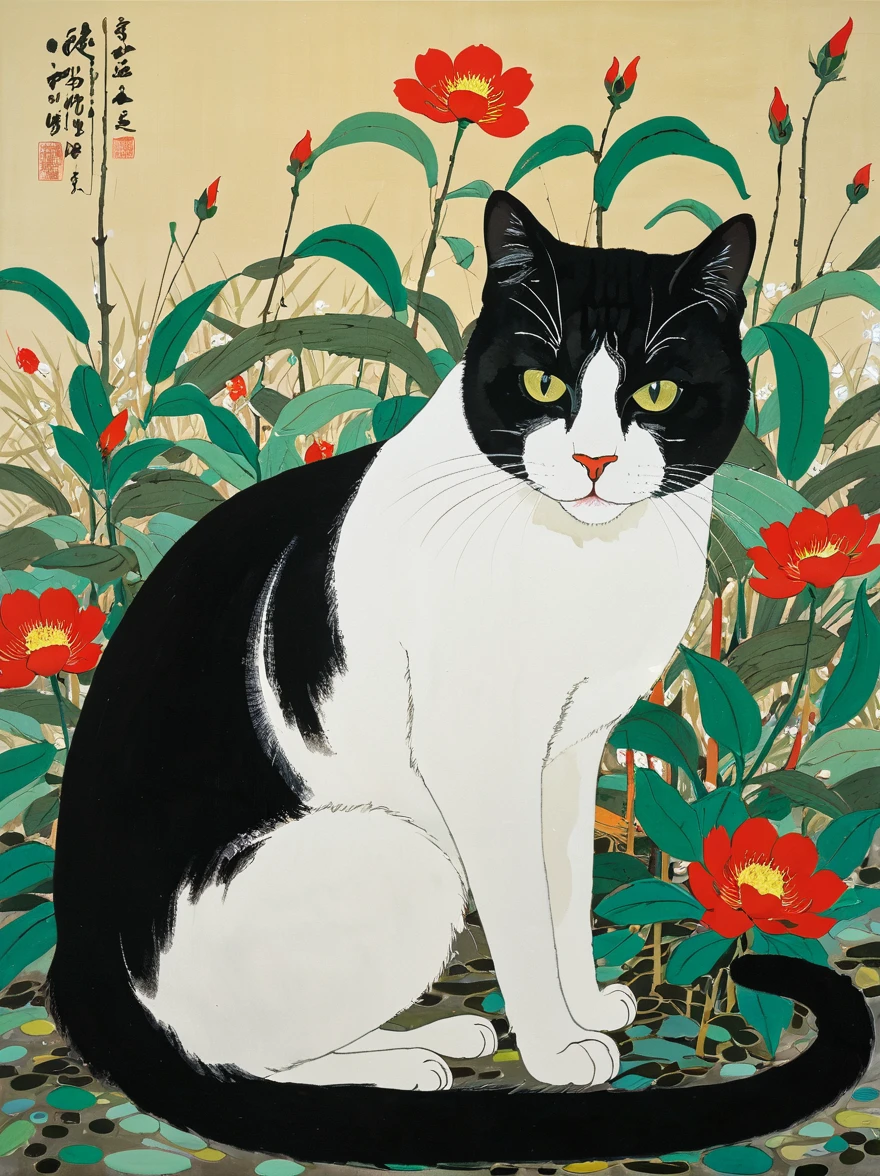feline animal painting, Wu Guanzhong