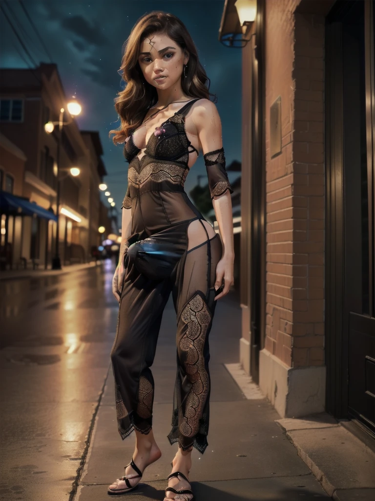 ((16k, Best quality : 1.4, UHD, highest resolution, masterpiece : 1.2, perfect quality : 1.3, sharp, hyperdetailed : 1.2, ((MEDIUM shot : 1.9)), erection under clothes : 1.4, detailed realistic natural skin)), ((COVERED SHOULDER, SHOULDER STRAP, SHOULDER MARK, sweating : 1.5, sweaty body : 1.4, sweaty clothes : 1.5, fat futanari STANDING on busy sidewalk in rain : 1.5, (asymmetric outfit : 1.4), mirror behind her : 1.4, mirror showing her ass crack : 1.5, at noble european street : 1.4, PARTY DISTRICT : 1.2, GLITTERING LACE SLEEVES : 1.6, ((LEGS COVERED : 1.9, BLACK SKIN : 1.6, BLACK FUTANARI)), NIGHT LIFE : 1.4, ENTERTAINMENT DISTRICT : 1.2, winking : 1.9, wearing intricately detailed mesh lace skintight SHEER GLITTERING jumpsuit with SHINY geometric patterns : 1.8, raining : 1.1, (GLITTERING MESH LACE : 1.4, sequins : 1.4), rainbow : 1.5, shafts of MOONlight THROUGH CLOUDS: 1.5, cumming through SHEER WHITE YOGA skirt : 1.7, obese, ((soaking wet SHEER LACE SKINTIGHT BLACK JUMPSUIT WITH COMPLEX SEETHROUGH CUTOUTS AND STRINGS : 1.4)), intense orgasm face : 1.4)), (looking away : 1.4, rolling eyes: 1.1 plump, eyes rolling back : 1.4, HUGE PENIS : 1.5, (TINY TESTICLES : 1.9), LONG ERECTION sticking out : 1.3, perfect glans : 1.5, FAT CURVEY BODY : 1.9, medium WIDE shot : 1.7, erection under clothes : 1.7, winking : 1.9, blushing : 1.5 ,embarrassed : 1.3, perfect quality, SAGGING big tits, RADIANT SKIN, giant ass, FAT THIGHS : 1.1), ((beautiful feminine face, (standing, wearing tons of SHEER LACE over sheer BLACK jumpsuit with lace zig zag pattern SLEEVES) : 1.2, PANTY LINES: 1.4, ROLLING EYE : 1.3, PERFECT EYES, winking: 1.9))