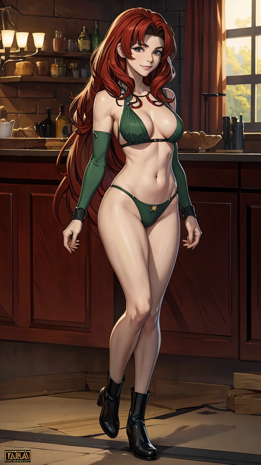 (((full body photo))) Titania, sexy pose, desert, x-men vampire, small breasts, long hair, slim waist, high quality, 4K, Kale, .