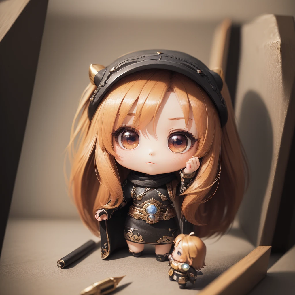 (((masterpiece､Highest quality､High resolution､Super detailed description､)))､(Chibi character&#39;s daughter:1.6)、3 heads､White Bob、Red Witch Hat、Red frilly luxury lingerie、Micro Mini Skirt､Red, transparent knee socks､Rose Charm、smile、Full body standing、Alone､Church altar､(((Chubby､Big Breasts､very lush udder､Big Ass､)))､Red High Heels､Cat ears headband､Thick legs､