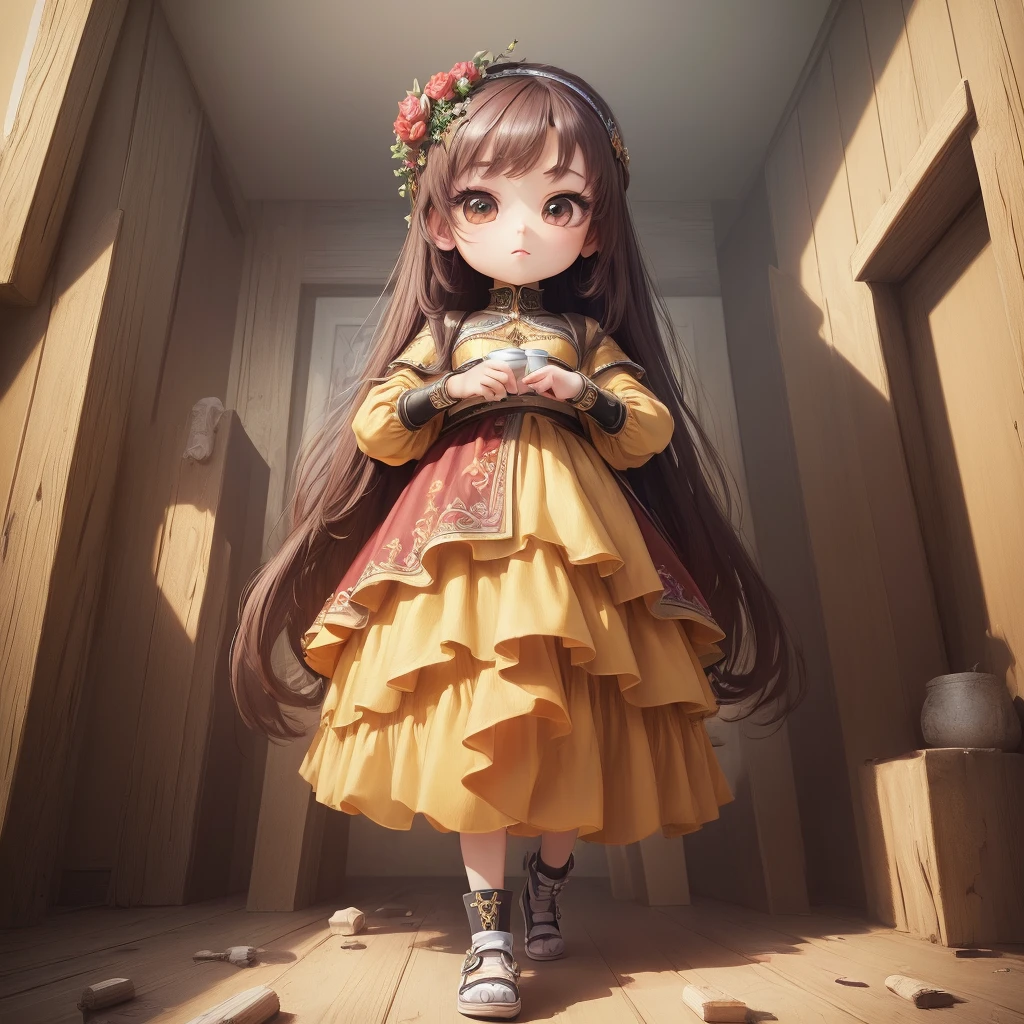 (((masterpiece、Highest quality、High resolution、Super detailed description、)))、(Chibi character's daughter:1.6)、3 heads、White Bob、Red Witch Hat、Red frilly luxury lingerie、Micro Mini Skirt、Red, transparent knee socks、Rose Charm、smile、Full body standing、Alone、Church altar、(((Chubby、((Big Breasts、))、very lush udder、Big Ass、)))、Red High Heels、Cat ears headband、Thick legs、