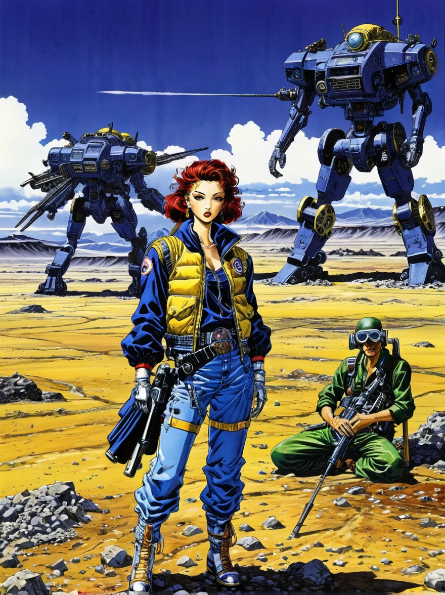wasteland, sci-fi art, (in style of Hirohiko Araki:1.3)