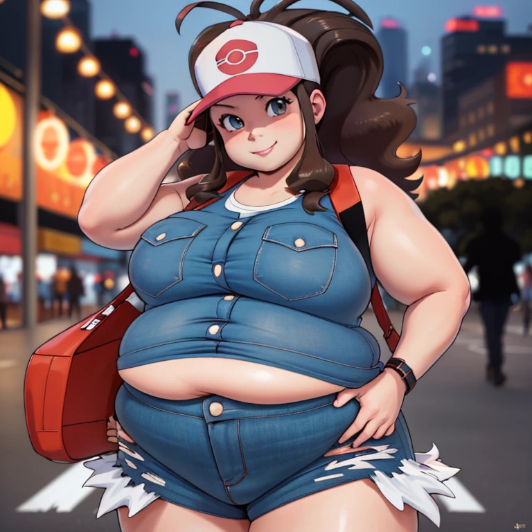 centered, award winning upper body portrait, cowboy shot, (looking at viewer:1.2), | solo, smile,  def1, | city, urban scenery, city lights,| bokeh, depth of field, cinematic composition, |  dynamic pose, 1 fat girl, body plus, ssbbw
 