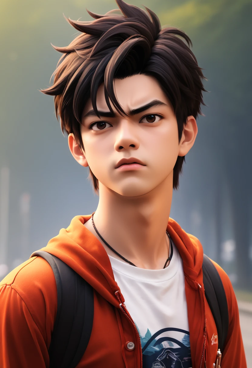a man, 18 years old, angry