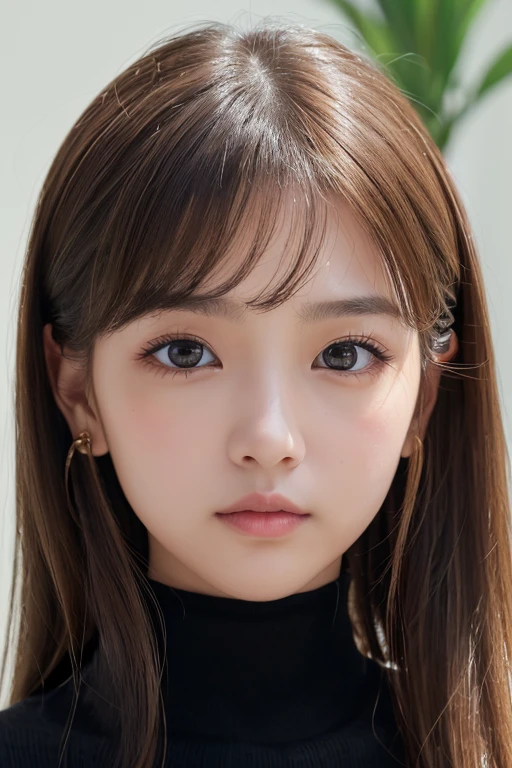 (masterpiece:1.5)、(Realistic:1.5)、(Highest quality:1.4、8k、RAW Photos)、
Ultra-high resolution、Professional Lighting、Perfect dynamic composition、indoor、
Film Grain、chromatic aberration、(Bokeh:1.1)、
Frank、Sophisticated、charm、Surreal、Attention to detail、Golden Ratio、
(1 girl)、Slender girl、繊細でcharm女の子、Cute Woman:1.4、
Serious expression、Looking at the audience、
Light brown hair、Shiny Hair、Random Cute Hairstyles、
Realistic looking skin、
Shut your mouth.、Beautiful Eyes、double eyelid、Thin arms、
(Wearing a black turtleneck knit)