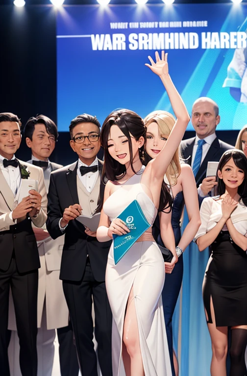 The moment of receiving the award