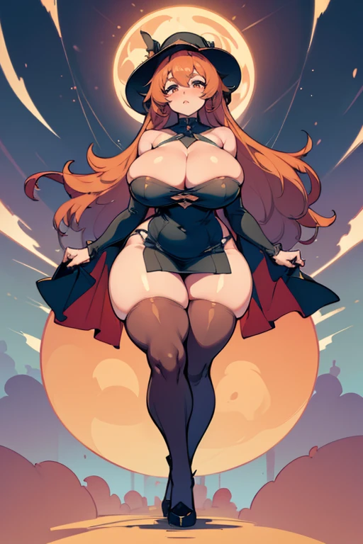 ( very wide hips)), (((colossal Thighs, gigantic thighs, very huge thighs, very big thighs))), tight stockings, bandeau dress, tube dress, plaftorm heel