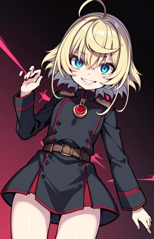 Degurechaff asked.。, Miital Uniform, Wicked Smile, Low length, Killer Eye, Psychopathic Eyes