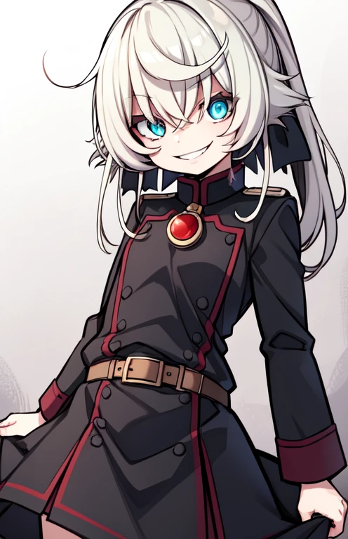 Degurechaff asked.。, Miital Uniform, Wicked Smile, Low length, Killer Eye, Psychopathic Eyes
