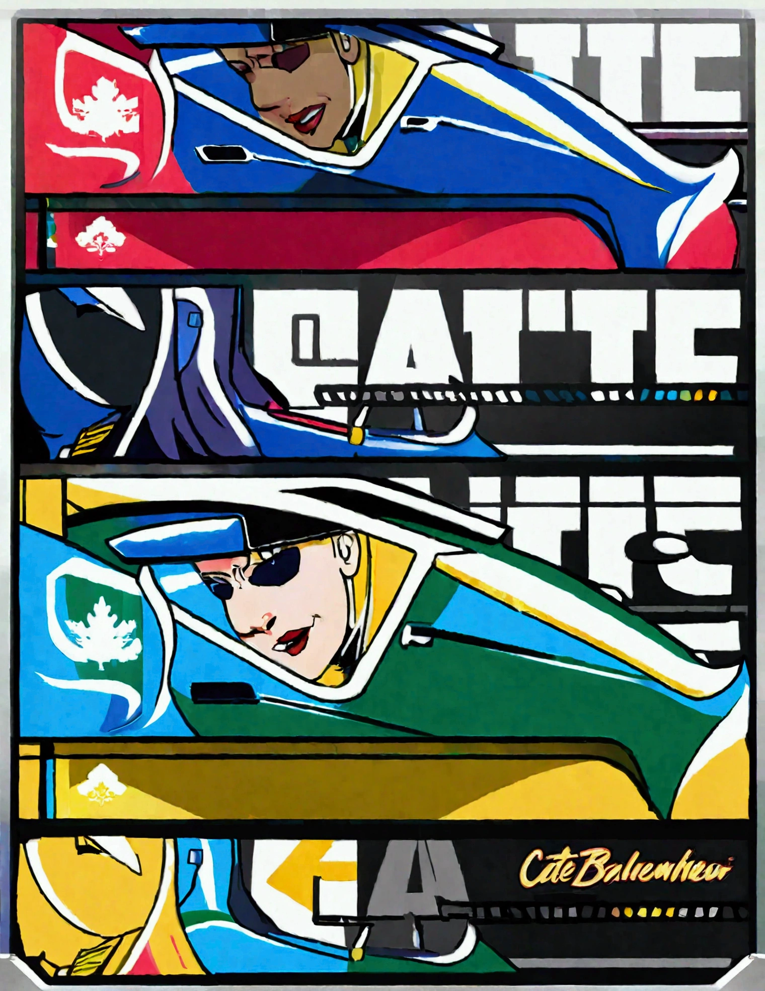 Olympic Bobsled team (Cate Blanchett, age 25, winterwear) is racing down the slalom, high intensity, high speed, award winning moment

