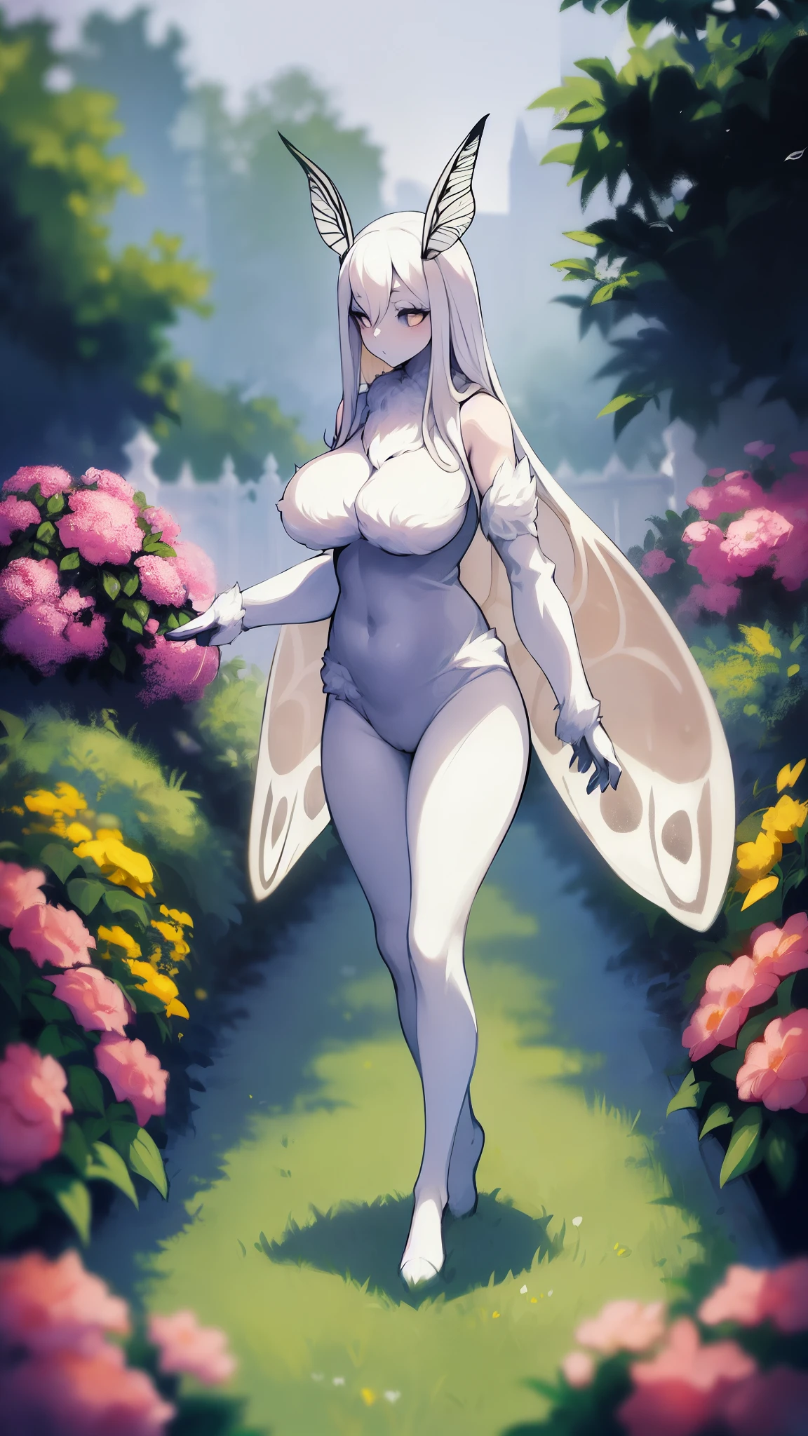 1woman,moth woman,mature female, full body, in a garden, Depth of Field,