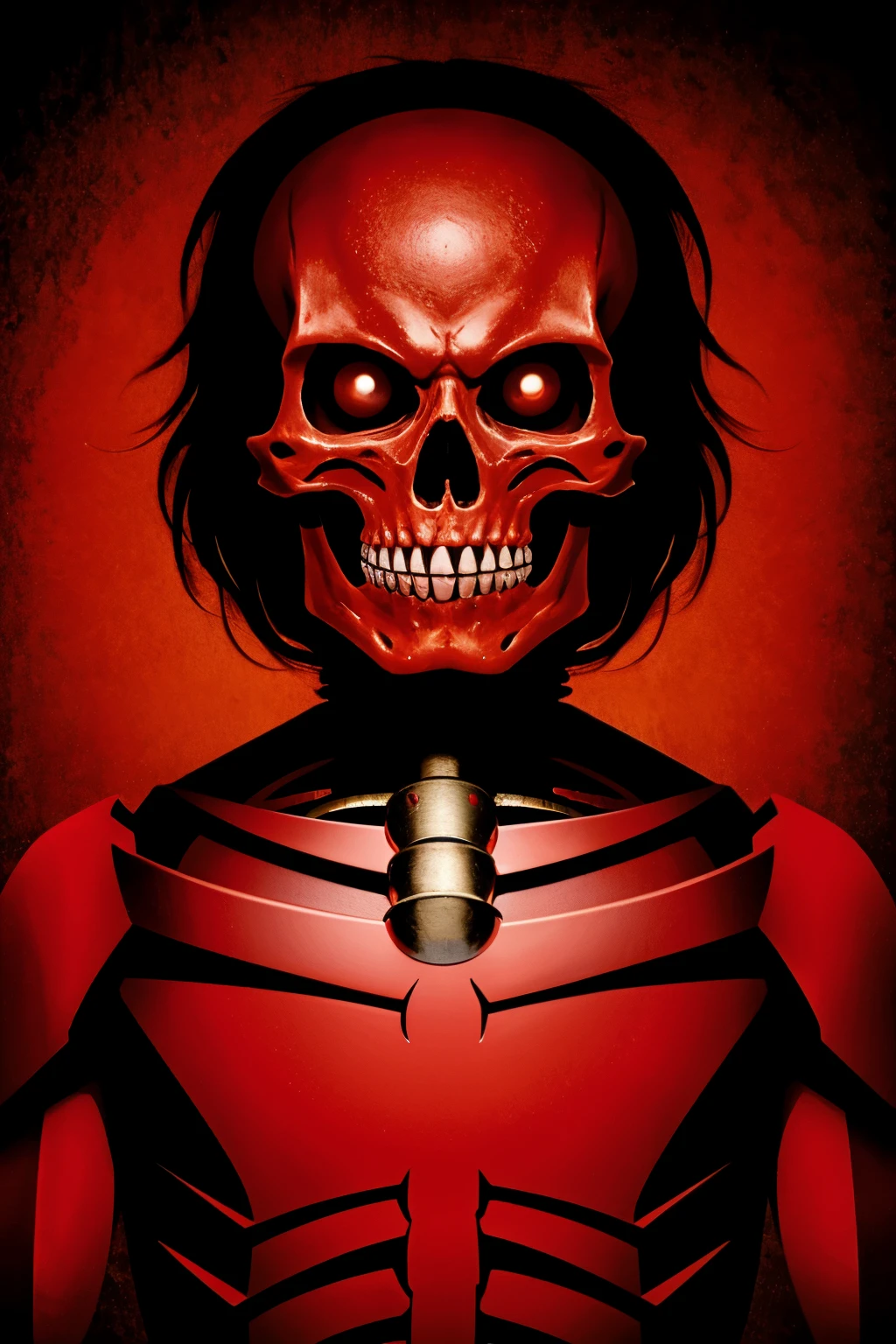 red skeleton with red eyes saying mathi oe